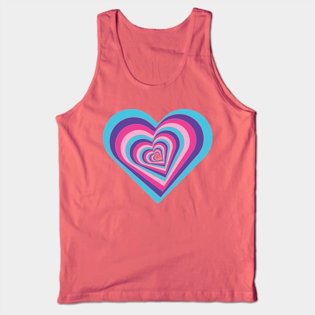 Falling in Love Valentine's Day Heart Pattern Tank Top by Vector Deluxe